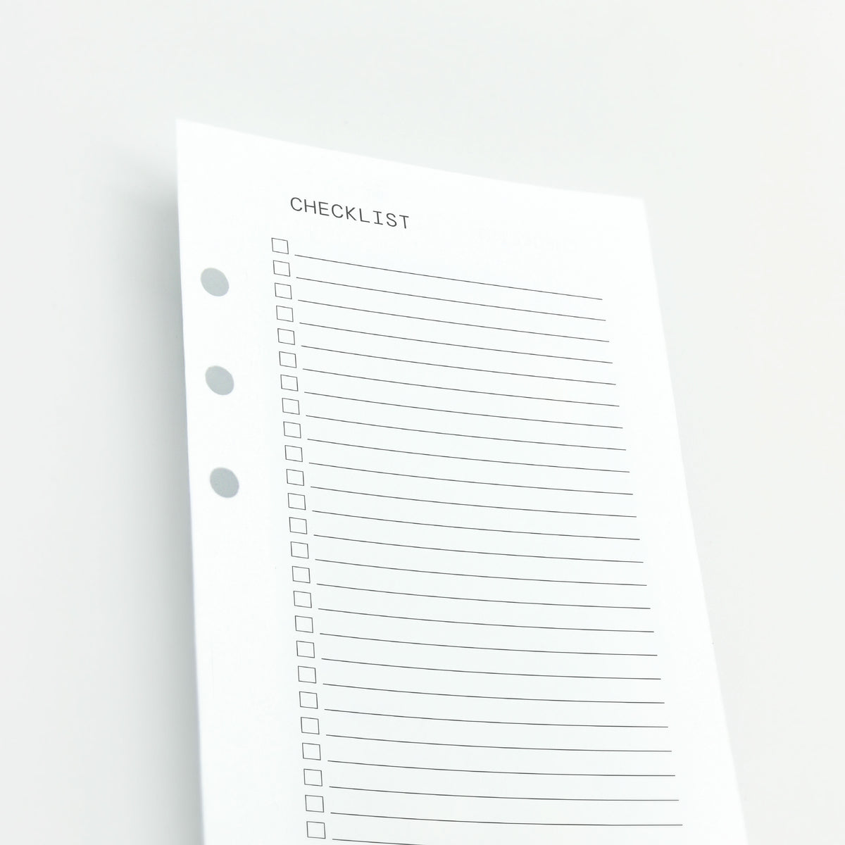 1/2 Checklist