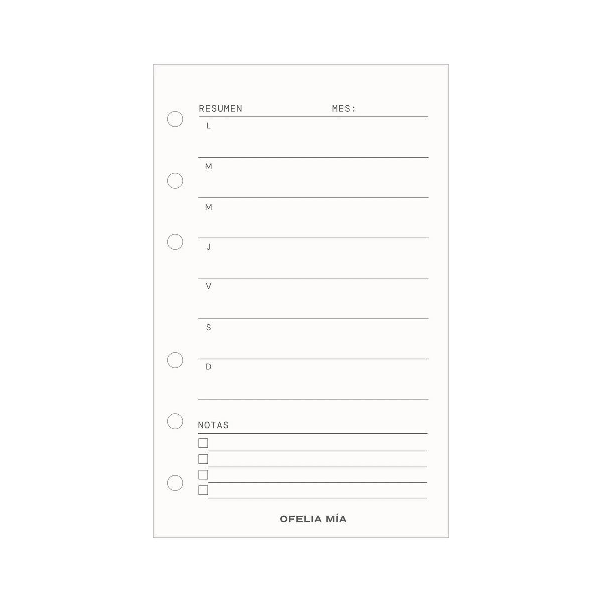 Agenda semanal pocket