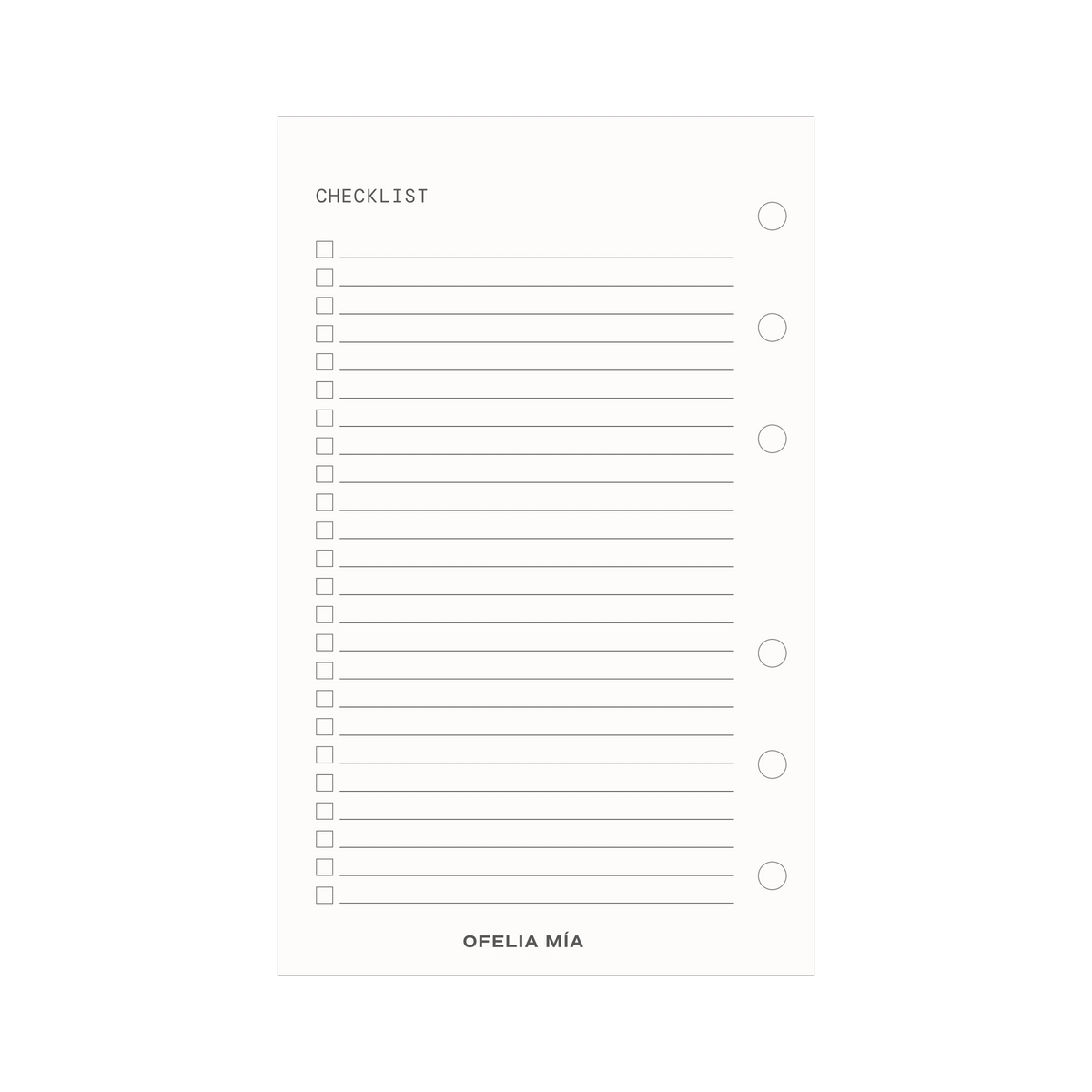Checklist pocket