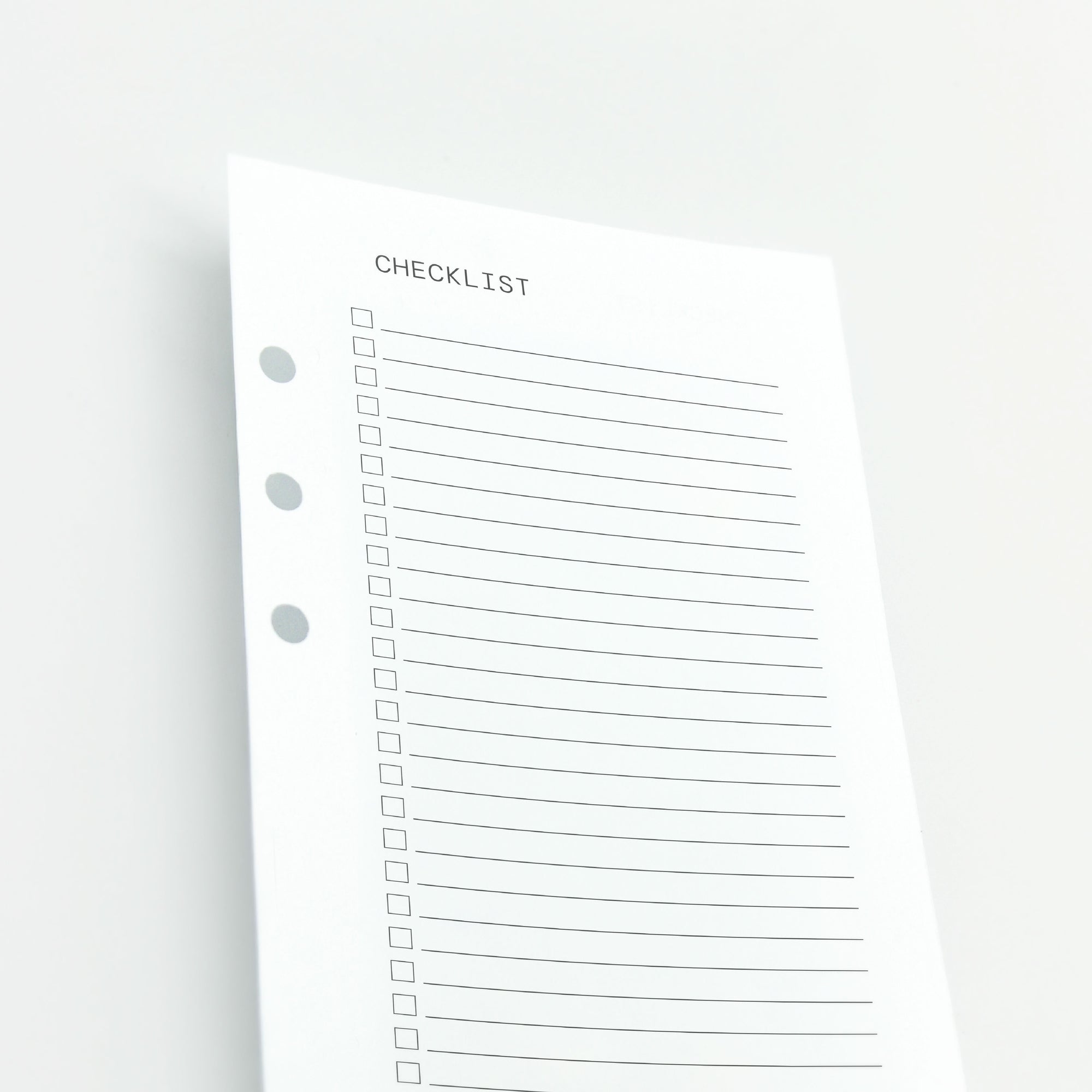 1/2 Checklist