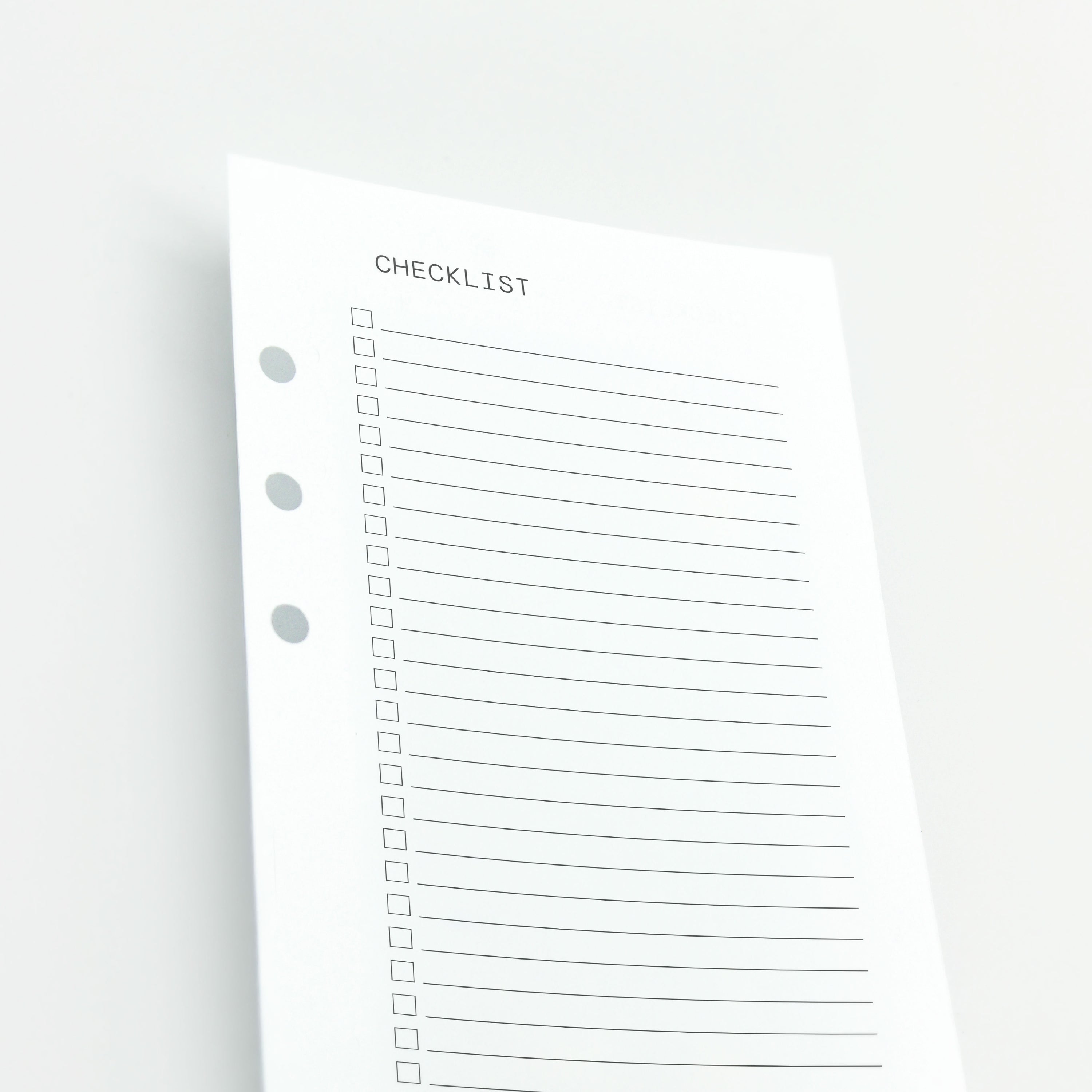 1/2 Checklist