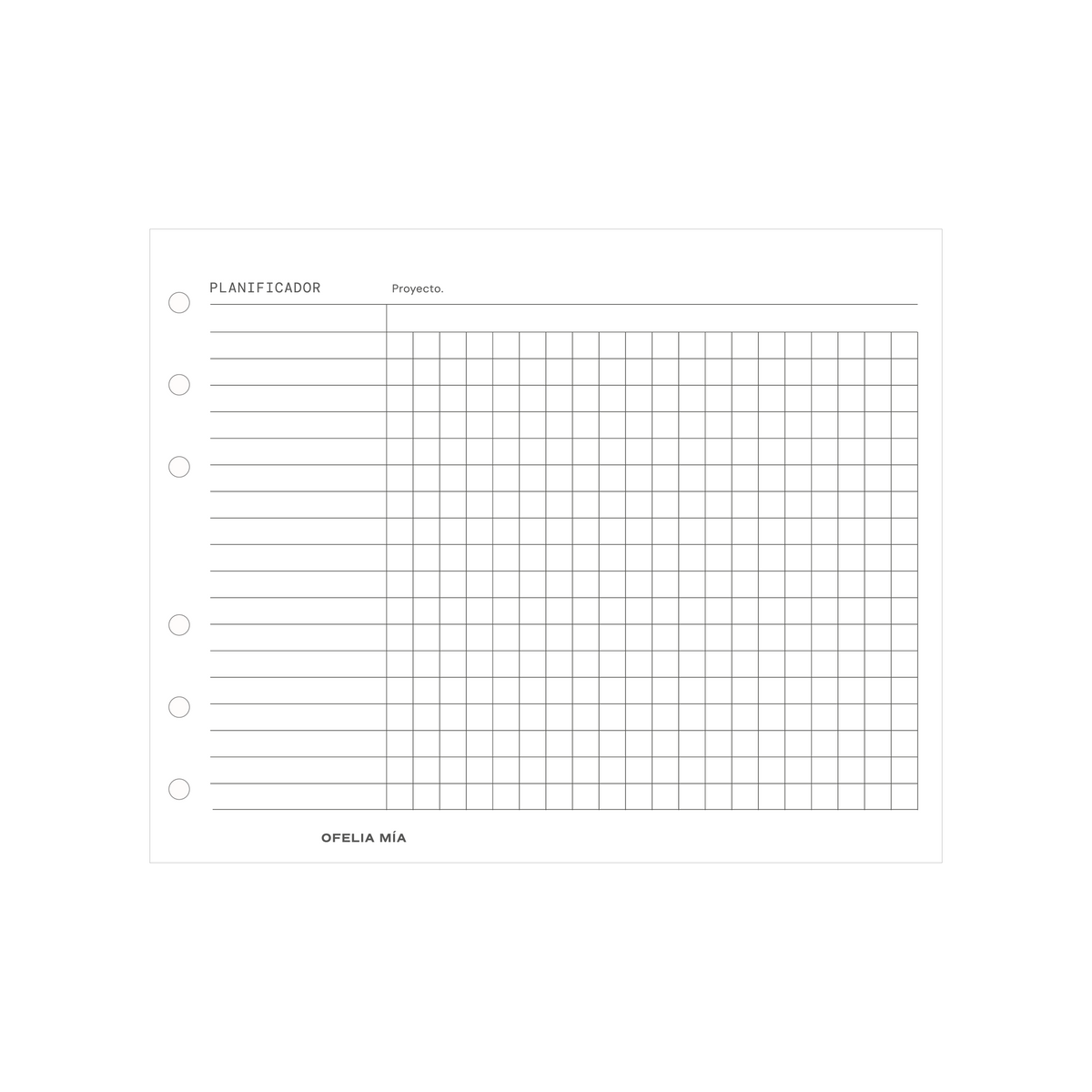 Tabla de Gant Pocket