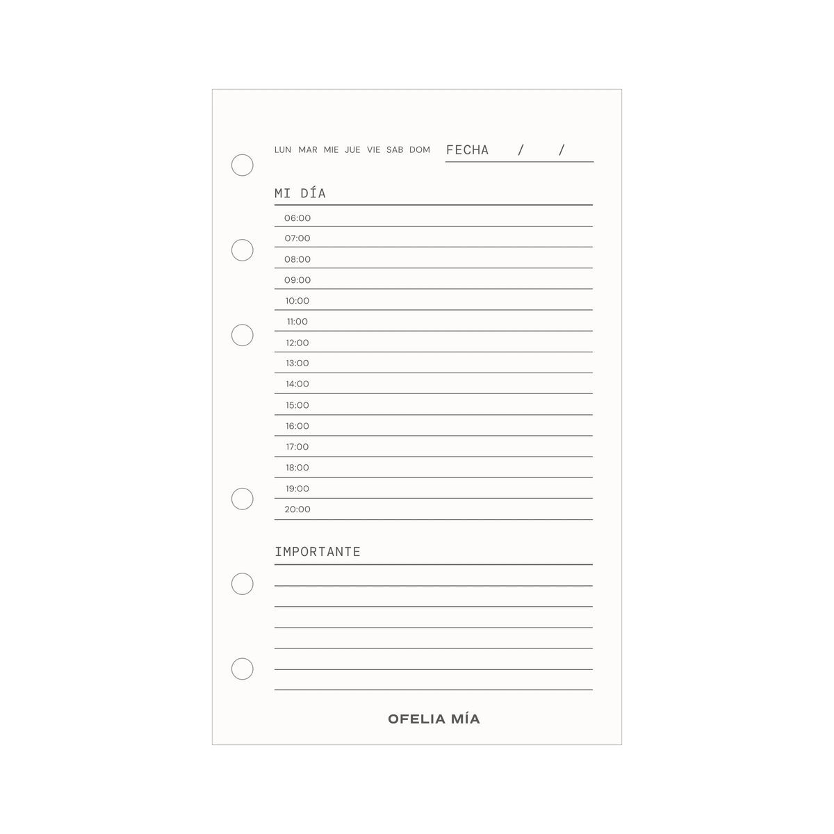 Agenda diaria pocket