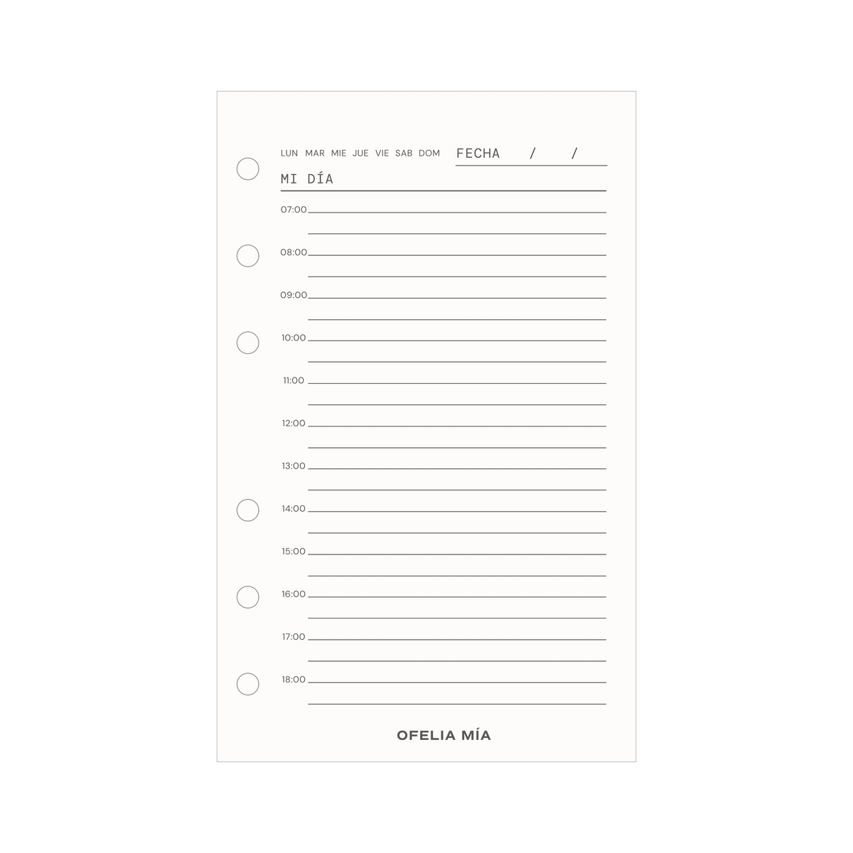 Agenda horaria pocket