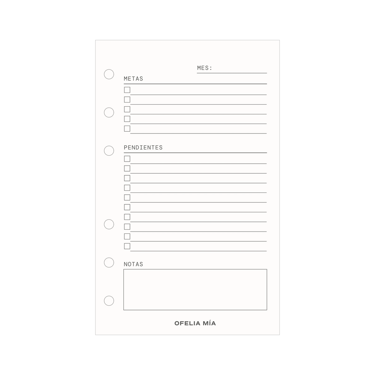 Agenda mensual pocket