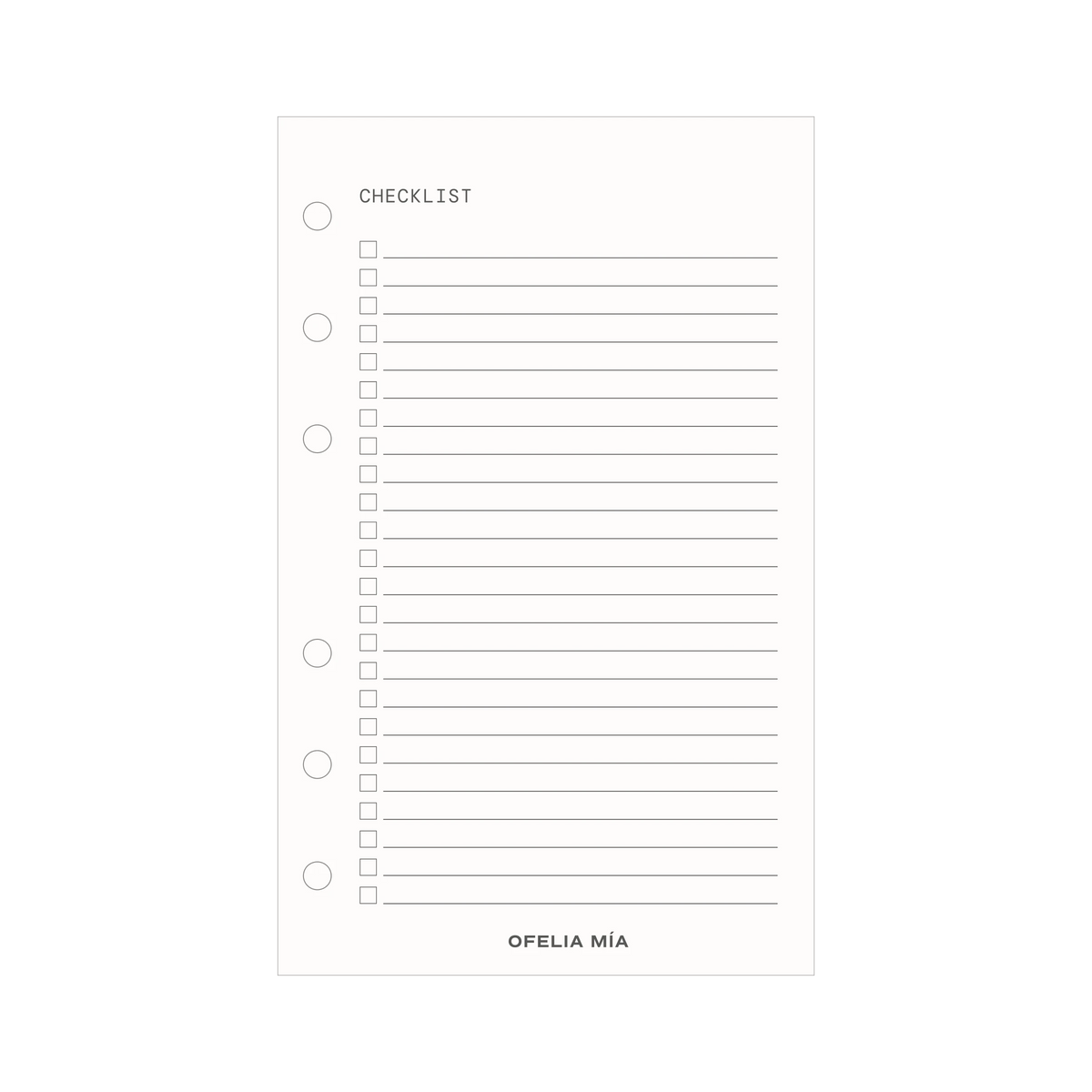 Checklist pocket