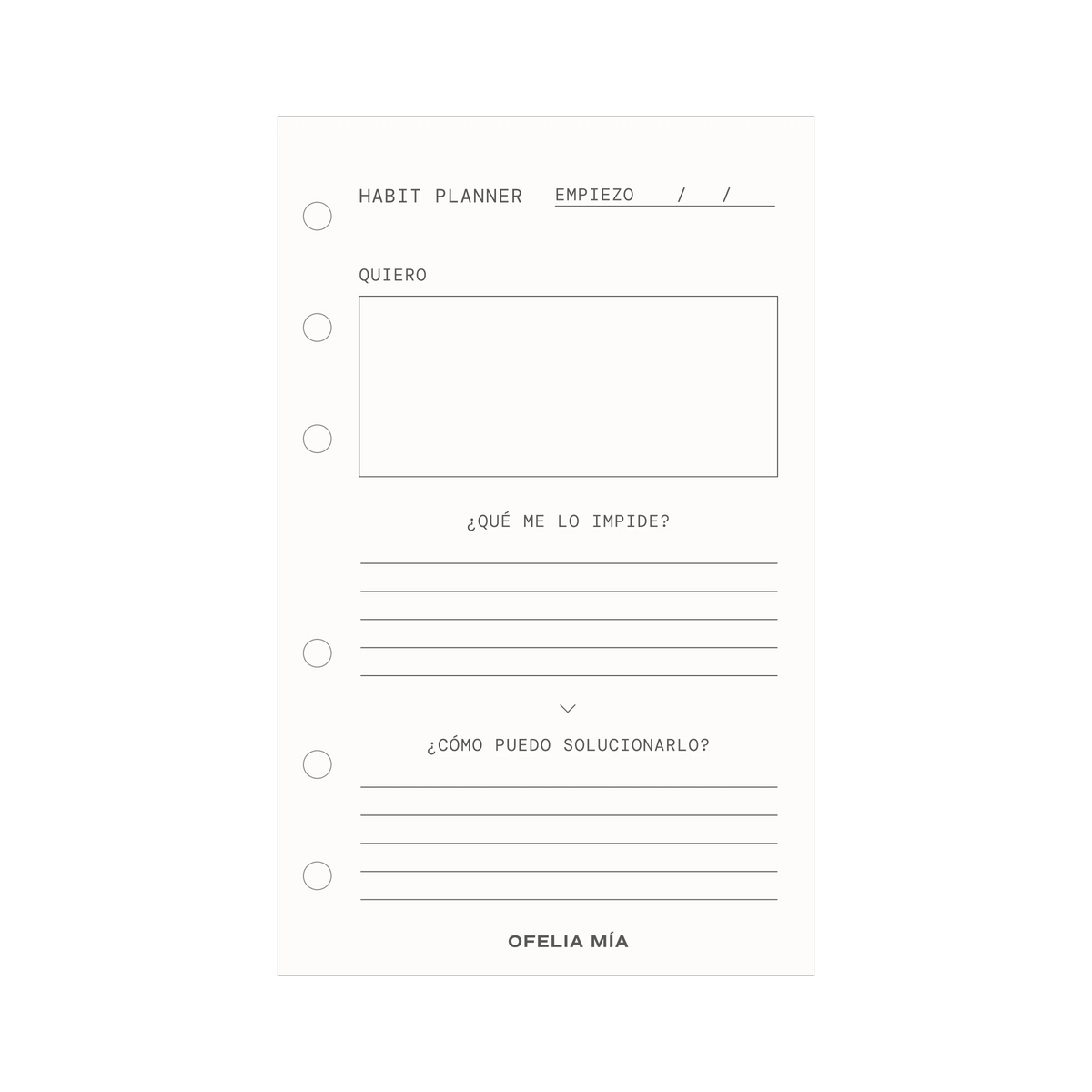 Habit planner pocket